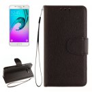 For Galaxy A5(2016) Black Litchi Leather Case with Holder, Card Slots, Wallet & Photo frame