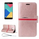 For Galaxy A5(2016) Rose Gold Crazy Horse Case with Holder, Card Slots, Wallet & Photo Frame