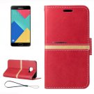 For Galaxy A5(2016) Red Crazy Horse Case with Holder, Card Slots, Wallet & Photo Frame