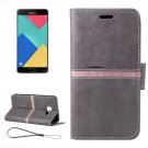 For Galaxy A5(2016) Grey Crazy Horse Case with Holder, Card Slots, Wallet & Photo Frame
