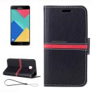 For Galaxy A5(2016) Black Crazy Horse Case with Holder, Card Slots, Wallet & Photo Frame