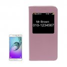 For Galaxy A5(2017) Pink Litchi Flip PU Leather Case with Call Display ID