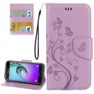 For Galaxy A5(2017) Light Purple Embossing Leather Case with Holder, Card Slots & Wallet