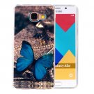 For Galaxy A5(2016) Blue Butterfly Pattern Blu-ray Soft TPU Protective Case