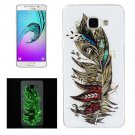 For Galaxy A5(2016) Noctilucent Feather Pattern IMD Soft TPU Back Cover Case