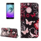 For Galaxy A5(2017) Butterfly Pattern Leather Case with Holder, Card Slots & Wallet