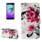 For Galaxy A5(2017) Lotus Pattern Leather Case with Holder, Card Slots & Wallet