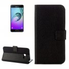For Galaxy A5(2017) Black Litchi Leather Case with Holder, Card Slots & Wallet