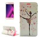 For Galaxy A5(2017) Dancing Girl Leather Case with Holder, Card Slots & Wallet