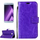 For Galaxy A5(2017) Purple Crazy Horse Leather Case with Holder, Card Slots & Wallet