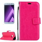 For Galaxy A5(2017) Magenta Crazy Horse Leather Case with Holder, Card Slots & Wallet