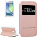 For Galaxy A5(2017) Rose Frosted Texture Flip Leather Case with Call Display ID & Holder