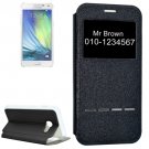 For Galaxy A5(2017) Black Frosted Texture Flip Leather Case with Call Display ID & Holder