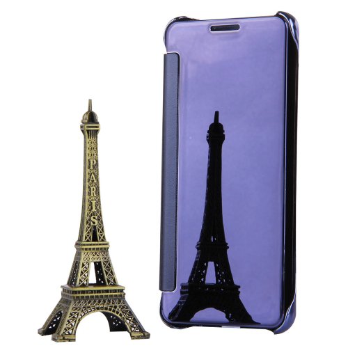 For Galaxy A5(2017) Plating Mirror Dark Blue Leather Case with Sleep / Wake-up Function