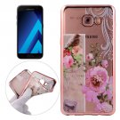 For Galaxy A5(2017) Bird And Flower Pattern Electroplating Frame Soft TPU Case