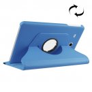 For Galaxy Tab E 8.0 Blue Litchi Texture Flip Solid Color Leather Case with Rotating Holder