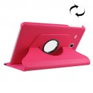 For Galaxy Tab E 8.0 Magenta Litchi Texture Flip Solid Color Leather Case with Rotating Holder