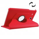 For Galaxy Tab E 8.0 Red Litchi Texture Flip Solid Color Leather Case with Rotating Holder