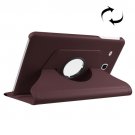 For Galaxy Tab E 8.0 Brown Litchi Texture Flip Solid Color Leather Case with Rotating Holder