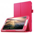 For Galaxy Tab E 8.0 Magenta Litchi Texture Flip Solid Color Leather Case with Holder