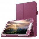 For Galaxy Tab E 8.0 Purple Litchi Texture Flip Solid Color Leather Case with Holder