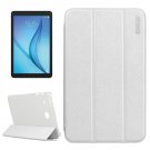 For Galaxy Tab E 8.0 White ENKAY Silk Case with Frosted Plastic Back Shell & 3 Fold Holder