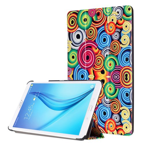 For Galaxy Tab E 8.0 Painting Custer 1 Texture Flip Leather Case with 3 Fold Holder