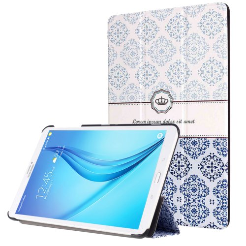 For Galaxy Tab E 8.0 Painting Custer 8 Texture Flip Leather Case with 3 Fold Holder
