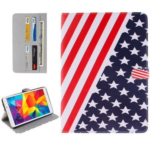 For Galaxy Tab E 8.0 US Flag Pattern Flip Leather Case with Holder & Card Slots & Wallet
