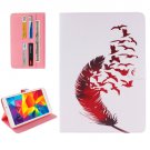 For Galaxy Tab E 8.0 Feather Pattern Flip Leather Case with Holder & Card Slots & Wallet