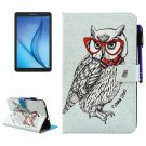 For Galaxy Tab E 8.0 Owl Smart Cover Leather Case with Holder & Card Slots & Wallet