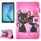 For Galaxy Tab E 8.0 Cat Pattern Flip Leather Case with Holder & Card/Pen Slots
