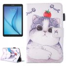 For Galaxy Tab E 8.0 Tomato Cat Pattern Flip Leather Case with Holder & Card/Pen Slots