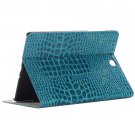 For Galaxy Tab A 9.7 Blue Crocodile Flip Leather Case with Holder, Card Slots & Wallet