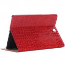 For Galaxy Tab A 9.7 Red Crocodile Flip Leather Case with Holder, Card Slots & Wallet