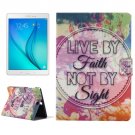 For Galaxy Tab A 9.7 Inspirational Pattern Horizontal Flip Leather Case with Holder