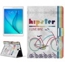 For Galaxy Tab A 9.7 Bike Pattern Horizontal Flip Leather Case with Holder