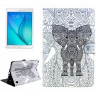 For Galaxy Tab A 9.7 Elephant Pattern Flip Leather Case with Holder, Card Slots & Wallet