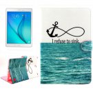 For Galaxy Tab A 9.7 Anchor Pattern Flip Leather Case with Holder, Card Slots & Wallet