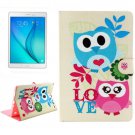 For Galaxy Tab A 9.7 Owls Pattern Flip Leather Case with Holder, Card Slots & Wallet