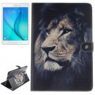 For Galaxy Tab A 9.7 Lion Pattern Flip Leather Case with Holder, Card Slots & Wallet