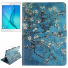 For Galaxy Tab A 9.7 Plum Pattern Flip Leather Case with Holder, Card Slots & Wallet