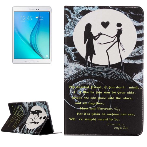 For Galaxy Tab A 9.7 Couple Pattern Horizontal Flip Leather Case with Holder