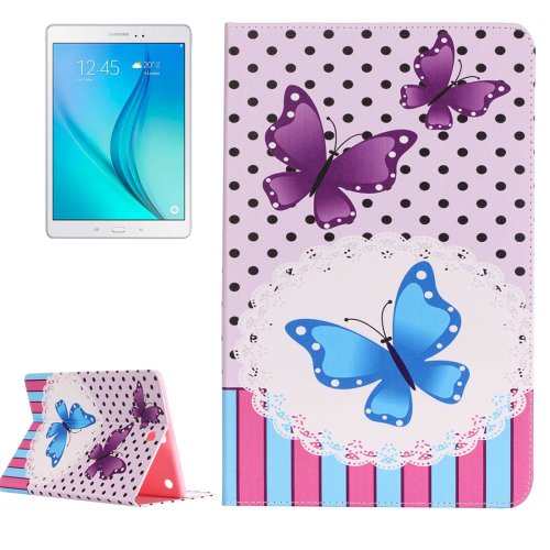 For Galaxy Tab A 9.7 Butterflies Pattern Horizontal Flip Leather Case with Holder