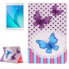For Galaxy Tab A 9.7 Butterflies Pattern Horizontal Flip Leather Case with Holder