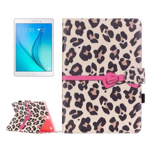 For Galaxy Tab A 9.7 Leopard Pattern Flip Leather Case with Holder, Card Slots & Wallet