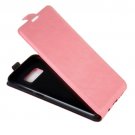 For Galaxy S8 Pink Vertical Flip Leather Case with Card Slot & Photo Frame