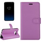 For Galaxy S8 Purple Litchi Magnetic Leather Case with Holder, Card Slots & Wallet