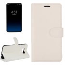 For Galaxy S8 White Litchi Magnetic Leather Case with Holder, Card Slots & Wallet