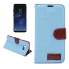 For Galaxy S8 Blue Denim Texture Flip Leather Case with Holder & Card Slots